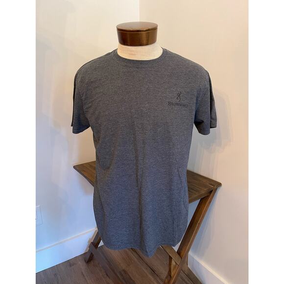 Browning Dark Blue T-Shirt with Flag Design Size L - Picture 1 of 3